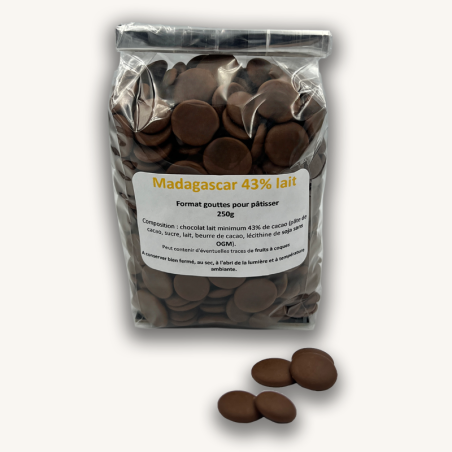 Gouttes Madagascar minimum 43% de cacao